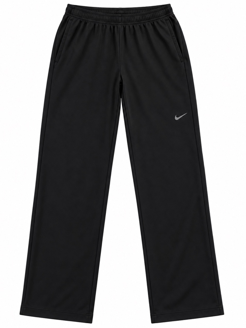 Y2K Nike Performance Men’s XL Black Track Pants Straight Leg Ankle Zip Athletic